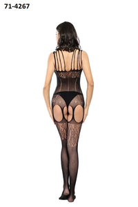 Women Fishnet Bodysuit Crotch-less Lingerie 71-4267