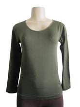 Women Scoop Neck Long Sleeve Top with Fleece (FAB-13638)