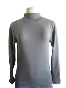 Women One Size Basic Mock Neck Long Sleeve Top with Fleece (FAB-13820)