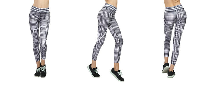 Women Checkered Athletic Casual Yoga Leggings (FAB-19141) 