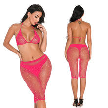 Lingerie 2-Piece Fishnet with Rhinestone FAB-19556