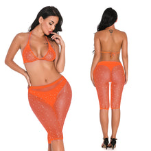 Lingerie 2-Piece Fishnet with Rhinestone FAB-19556