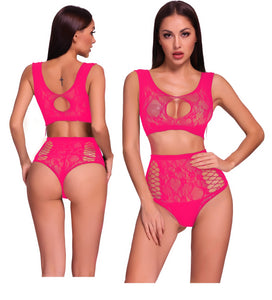 Women 2 pc Top and Underwear Fishnet Lingerie Set (FAB-21111)