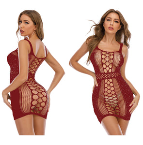 Lingerie Fishnet Dress with Rhinestone (FAB-21120)