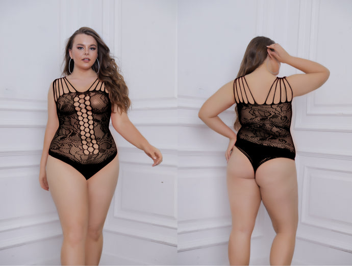 F&F Fishnet Bodysuit Lingerie Queen Size FAB-21162Q