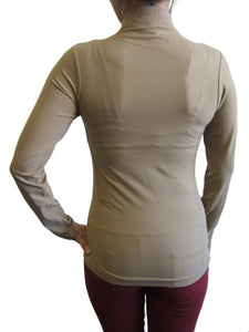 Women One Size Basic Mock Neck Long Sleeve Top with Fleece (FAB-13820)