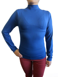 Women One Size Basic Mock Neck Long Sleeve Top with Fleece (FAB-13820)