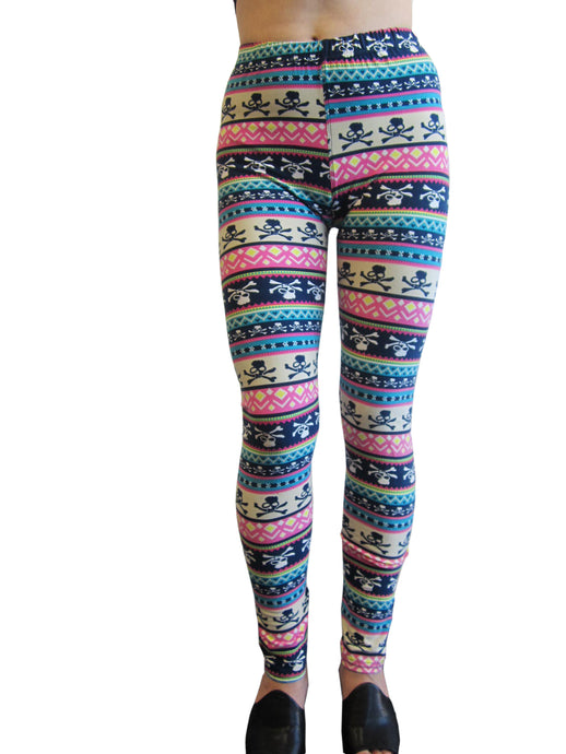 Women One Size Skull Print Full Legging (BC01)