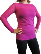 Women One Size Round Neck Long Sleeve with Mesh (FAB-13246)