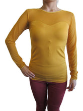 Women One Size Round Neck Long Sleeve with Mesh (FAB-13246)