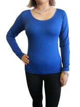 Women Scoop Neck Long Sleeve Top with Fleece (FAB-13638)