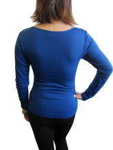 Women Scoop Neck Long Sleeve Top with Fleece (FAB-13638)