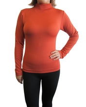 Women One Size Basic Mock Neck Long Sleeve Top with Fleece (FAB-13820)