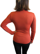 Women One Size Basic Mock Neck Long Sleeve Top with Fleece (FAB-13820)