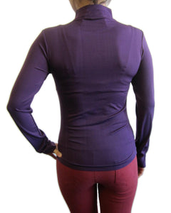 Women One Size Basic Mock Neck Long Sleeve Top with Fleece (FAB-13820)