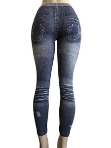 Petite/Women Printed Ankle-length Leggings - Blue (FAB-9503)